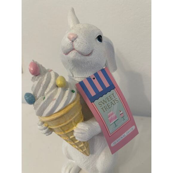 Sweet Treats EASTER BUNNY Pastel Ice Cream Cone, Glitter Easter Egg, Table Decor - Picture 1 of 6